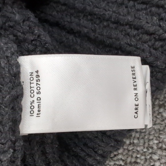 L.L. Bean Signature Cotton Fisherman Short Cardigan Sweater Size Large in Gray - Picture 4 of 11